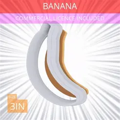 Banana~3in.gif Archivo 3D Cortador de galletas de plátano 7,6 cm・Modelo de impresión 3D para descargar