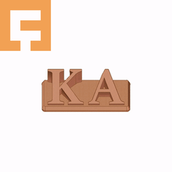 Kappa_Alpha.gif Télécharger fichier STL Kappa Alpha Fraternity ( ΚΑ ) Nametag 3D • Plan pour impression 3D, Corlu3d