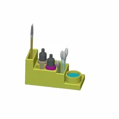 GIF-Desk-Buddy.gif STL file Paint tray desk buddy・3D printer model to download