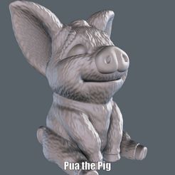 Pua-the-Pig.gif STL file Pua the Pig (Easy print no support)・3D printing model to download, Alsamen