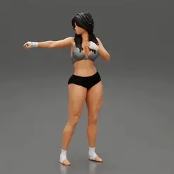ezgif.com-gif-maker-50.gif 3D file fighting woman posing said you are next 3D Print Model・3D printing template to download, 3DGeschaft