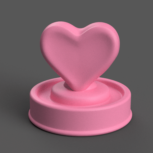Heart Button 3D Model – Cute Desk Table Decoration STL 3D model