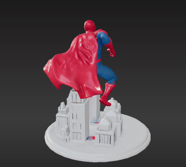 Urban Web Hero Diorama – Rooftop Display Scene STL 3D model
