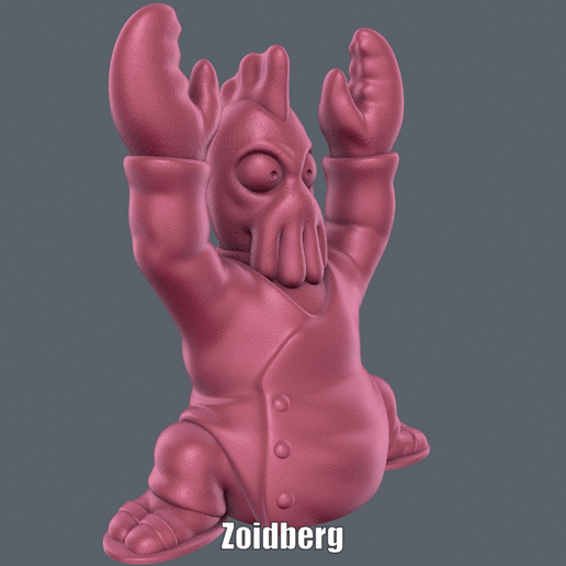 Zoidberg.gif STL file Zoidberg (Easy print no support)・3D printer design to download, Alsamen