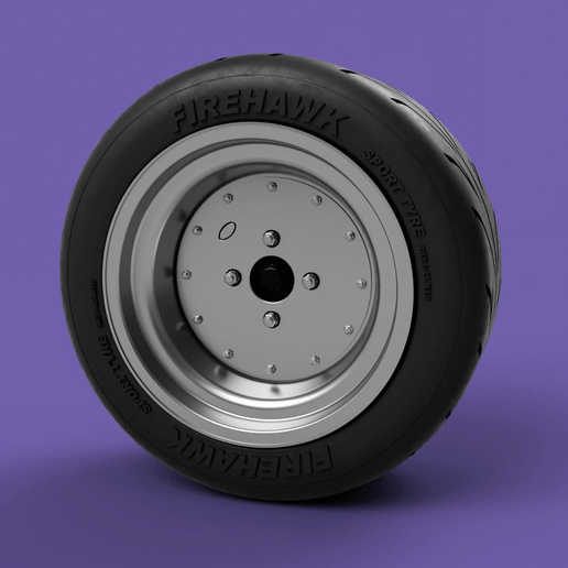 1/24 Scale 3D Printed 20" Staggered Depth Mopar Steelie Wheels w Tires & Brakes 