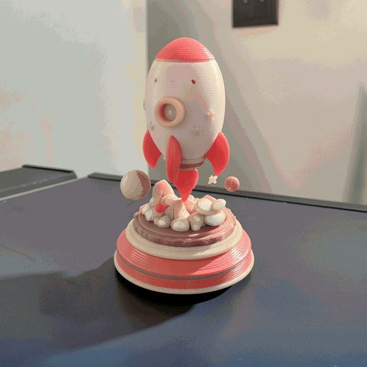 Rocket Ship Character | Multicolour & Single Colour