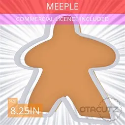 Meeple~8.25in.gif STL file Meeple Cookie Cutter 8.25in / 21cm・3D print object to download