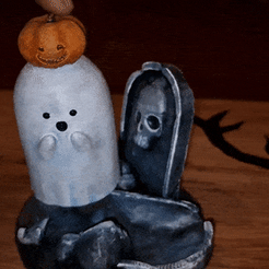 ezgif-4-941b1656e2.gif Archivo STL Halloween lindo fantasma tambaleante・Objeto imprimible en 3D para descargar