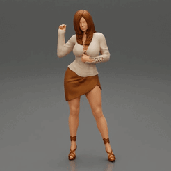 219.gif Fichier 3D Jeune femme posant en mini-jupe et talons hauts Modèle d'impression 3D・Objet pour imprimante 3D à télécharger, 3DGeshaft