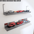 HOT WHEELS AND DIECAST WALL DISPLAY STL file MODULAR WALL MOUNT DISPLAY FOR 1/64 DIECAST (HOT WHEELS, MATCHBOX, ETC)・3D printing model to download