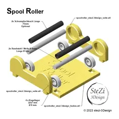 Stezi-3Design_Spoolroller_2023_Gif.gif Spool Roller,, device for filament unwinding / spooling