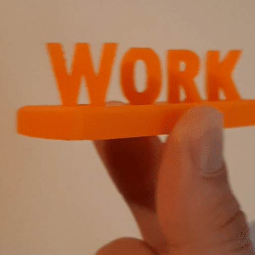 Text Flip, WORK HARD (XYZ) 3D model