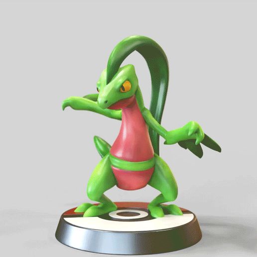 Grovyle.gif Treeko Grovyle Scptile Mega sceptile EVOLUTION- FAN ART - POKÉMON FIGURINE -POKEMON