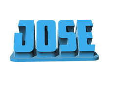 Jose.gif Archivo STL PLACA DE ESCRITORIO CON EL NOMBRE DE JOSÉ CURVADO・Modelo para descargar y imprimir en 3D, Khanna3D