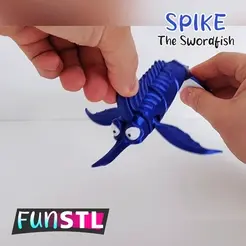 funstl-spike-flexi-articulated-swordfish-video-4.gif FUNSTL - SPIKE, Flexi Swordfish 3MF