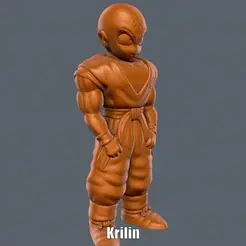 Krilin.gif STL file Krilin (Easy print no support)・3D printer model to download