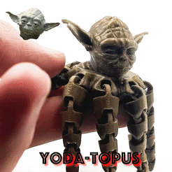4 YORA-TOPUG, STL file YODA-TOPUS FLEXI PRINT-IN-PLACE OCTOPUS STAR WARS・3D print design to download, sliceables