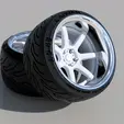 ezgif-2-2227eea709.gif WORK Emotion t7r Rims 2p with ADVAn tires wheels for diecast and scale models