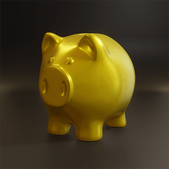 piggy_bank360.gif STL file Piggy Bank・3D printing template to download