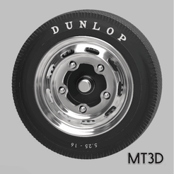 1111.gif Archivo STL Rueda Porsche/VW 16'' con tambor de freno y neumático Dunlop・Objeto para impresora 3D para descargar
