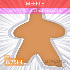 Meeple~8.75in.gif STL file Meeple Cookie Cutter 8.75in / 22.2cm・3D printing idea to download