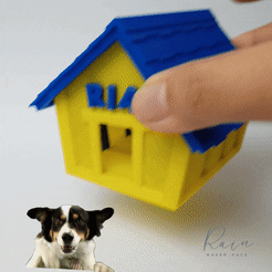Crooked-Doghouse-Miniature-Dollhouse.gif STL file MINIATURE DOG HOUSE FOR DOLLHOUSE・3D printing design to download, RAIN