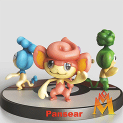 4-in-1-Monkey-Pack.gif Download STL file Aipom Pansear Panpour Pansage 4 in 1 Monkey Pack - FAN ART - POKÉMON FIGURINE - POKÉMON UNITE • 3D printable design, adamchai