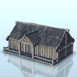 GIF-B01.gif Medieval house with terrace and thatched roof (1) - Warhammer Age of Sigmar Alkemy Lord of the Rings War of the Rose Warcrow Saga