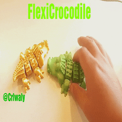 ezgif.com-gif-maker.gif STL file Articulated Crocodile - Articulated Crocodile FLEXI PRINT-IN-PLACE・3D print design to download