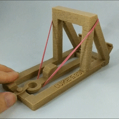 catapult.gif Free STL file Print-in-place catapult phone stand・Design to download and 3D print, Lukes3D