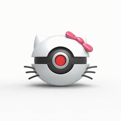 Ball.gif Fichier 3D Kitty Pokeball・Design pour impression 3D à télécharger