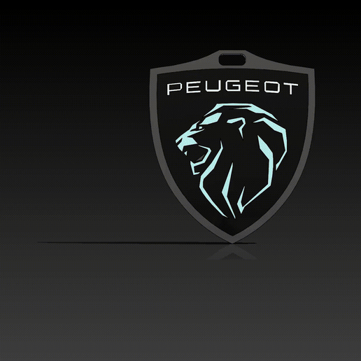 Peugeot New Logo Key Chain 3D model