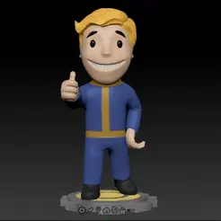 2021-06-27_20-06-53.gif STL file Fallout. Vault boy. Classic・Model to download and 3D print