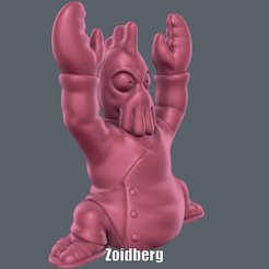Zoidberg.gif Download free STL file Zoidberg (Easy print no support) • 3D printer object, Alsamen