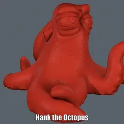 Hank.gif Archivo STL Hank the Octopus (Easy print no support)・Objeto imprimible en 3D para descargar