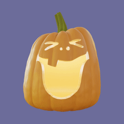 Happy-Jack-Turnaround-2.gif STL file Jack-O-Lantern - Big Laugh (Solid and Hollow Versions)・3D printer model to download
