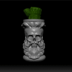 ZBrushMovi-,Р±РѕСЂРѕРґР°-1.gif STL-Datei eine Vase, ein bärtiger Totenkopf.・3D-druckbares Modell zum herunterladen
