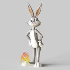 Bugs-Bunny-classic-Cartoon.gif STL file Bugs Bunny-classic cartoons Fanart--standing pose-FANART FIGURINE・3D print model to download