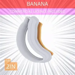 Banana~2in.gif Banana Cookie Cutter 2in / 5.1cm