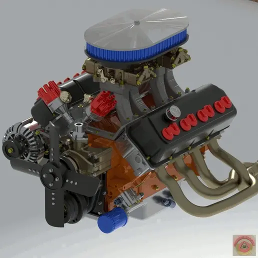 🔌 DODGE HEMI 426 PRO STOCK DUAL PLUG - ENGINE・ STL File for 3D