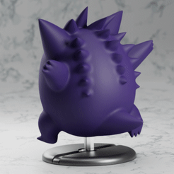 gengar_Cults2.gif Download STL file Gengar Pokemon Ghost Figure Keychain • Object to 3D print, Stardemy