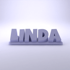 Linda_Playful.gif STL file Linda 3D Nametag - 5 Fonts・3D printer design to download