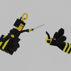 3600001-0058.gif Fichier OBJ Un chevalier chevauche une abeille et combat une guêpe.・Plan à imprimer en 3D à télécharger, M-B