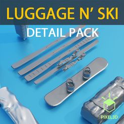 LUGGAGE.gif STL file Ski and Baggage Detail Pack - 07oct - 01・3D print design to download, Pixel3D