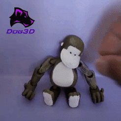 Mokney-brothers-01.gif STL file Articulated monkey - The three monkey brothers・3D printer model to download, Dog3D