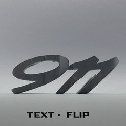 ezgif.com-gif-maker-2.gif STL file Text Flip: 911 - turbo・3D printing design to download, master__printer