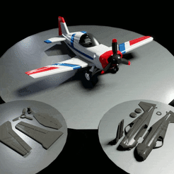 360deg_pres520-min.gif Archivo STL gratuito A02 Avión C-3D・Objeto imprimible en 3D para descargar, Ben_C3D