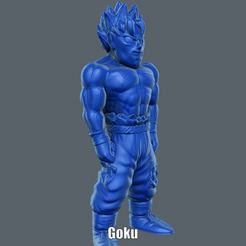 Goku.gif Download free STL file Goku (Easy print no support) • Object to 3D print, Alsamen