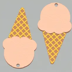 icecream-earrings.gif Fichier STL boucles d'oreilles - cône de glace・Objet imprimable en 3D à télécharger