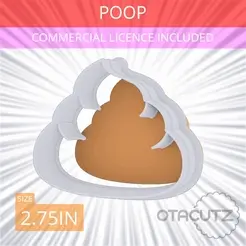 Poop~2.75in.gif Poop Cookie Cutter 2.75in / 7cm